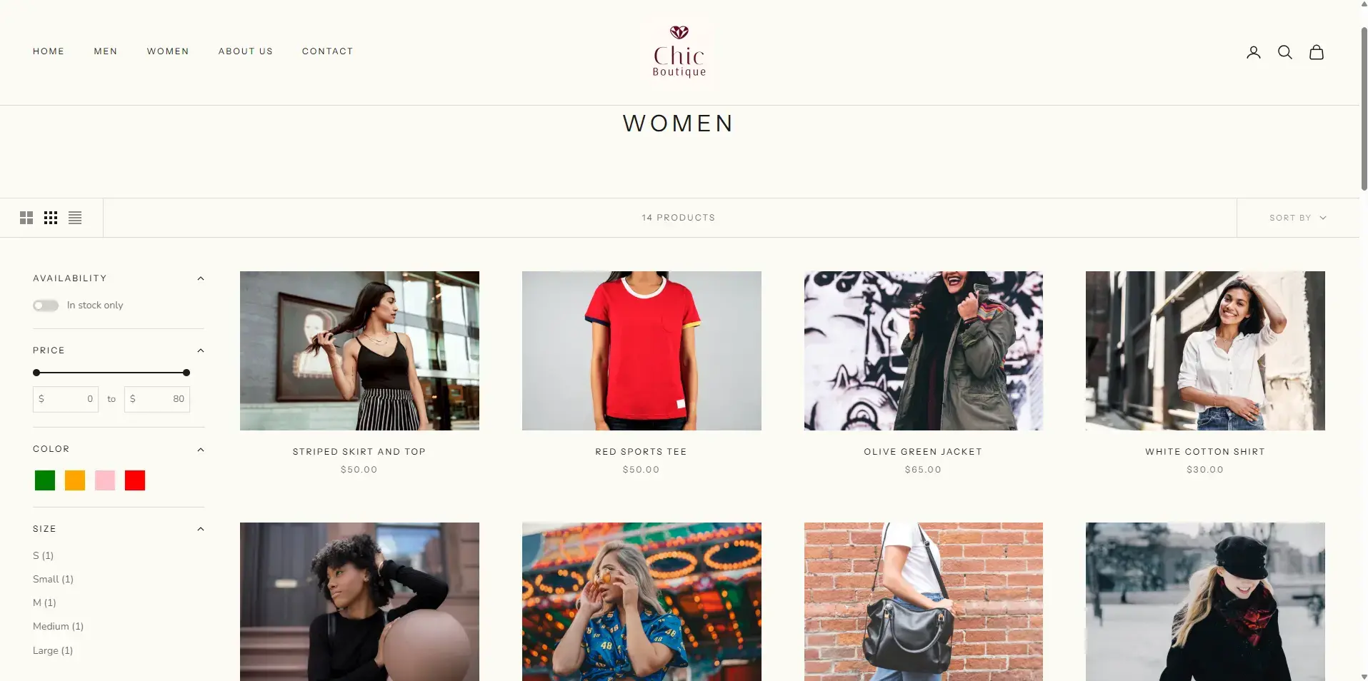 Collection page showing filtered product results.