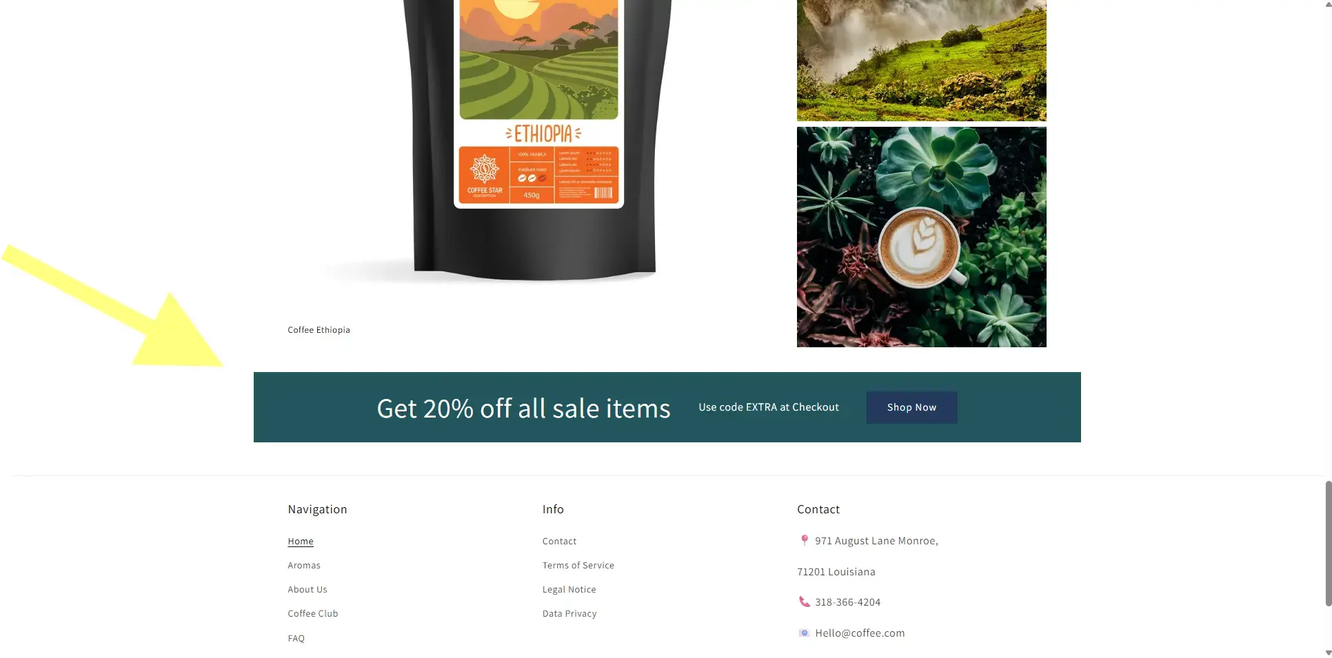 A promotional banner on the homepage